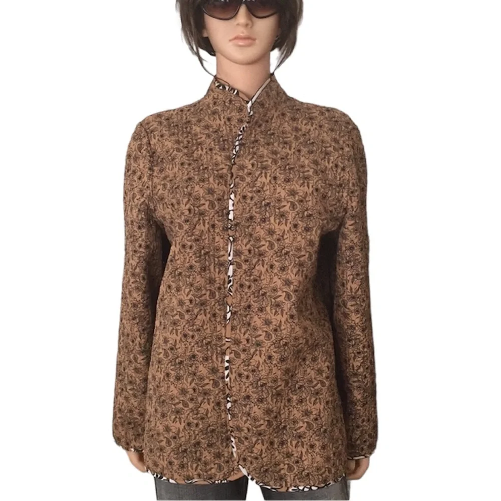 Women’s Reversible cotton open blazer paisley pattern